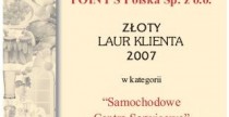 Zoty Laur Klienta 2007 dla sieci Point S